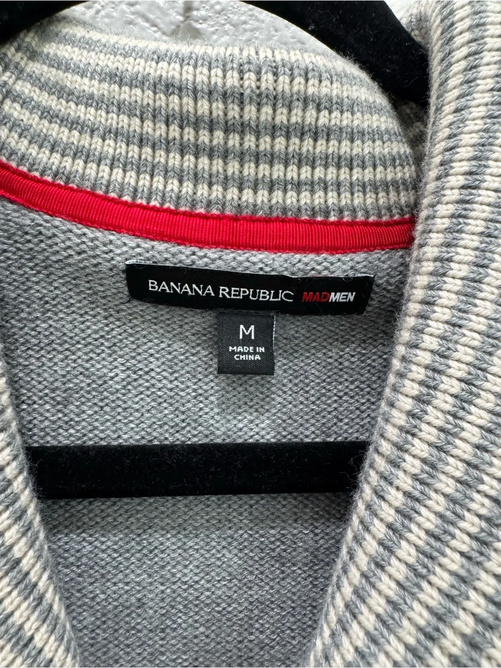 Banana Republic Mad Men Merino Wool Shawl Cardigan Sweater Gray Mens Medium